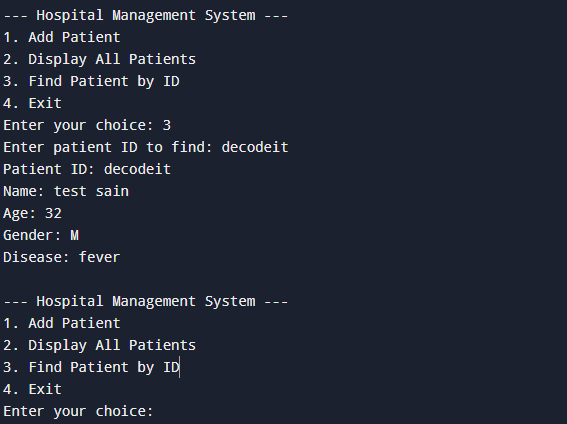 Hospital Management System in Python