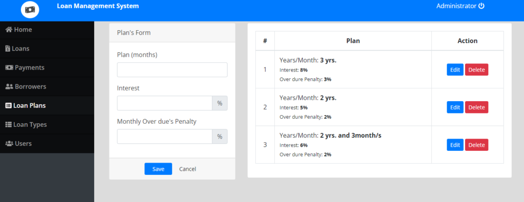 Loan Management System in PHP & MySQL with Code