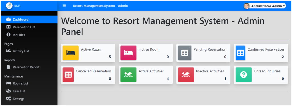 Online Resort Management System in PHP & MySQL with Code