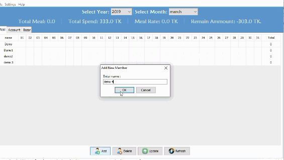 Meal Management System Using Java and MySQL