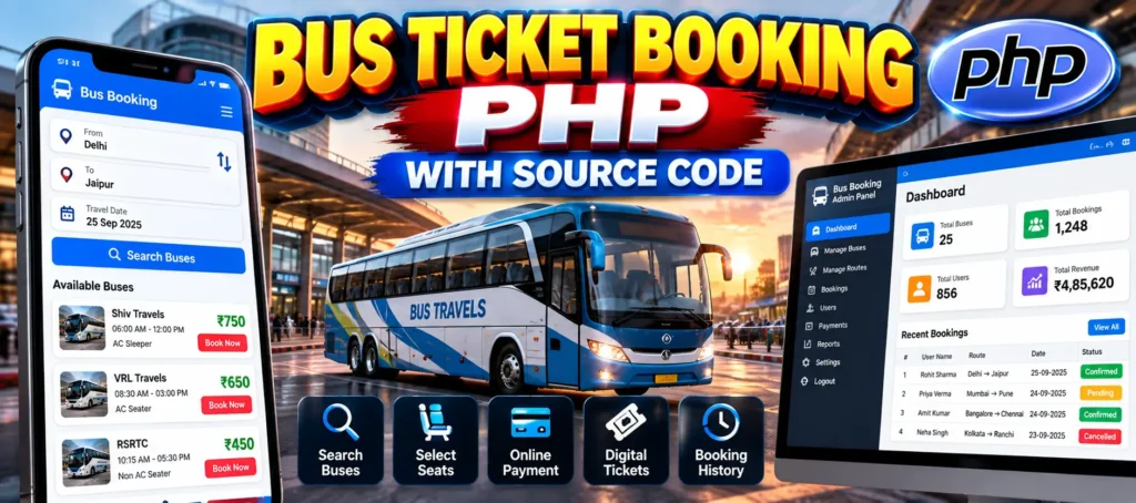 Bus Ticket Booking PHP with Source Code