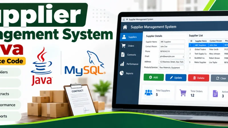 Supplier Management System in Java with Free Code