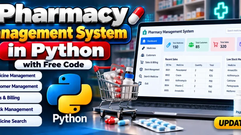 Pharmacy Management System in Python with Free Code