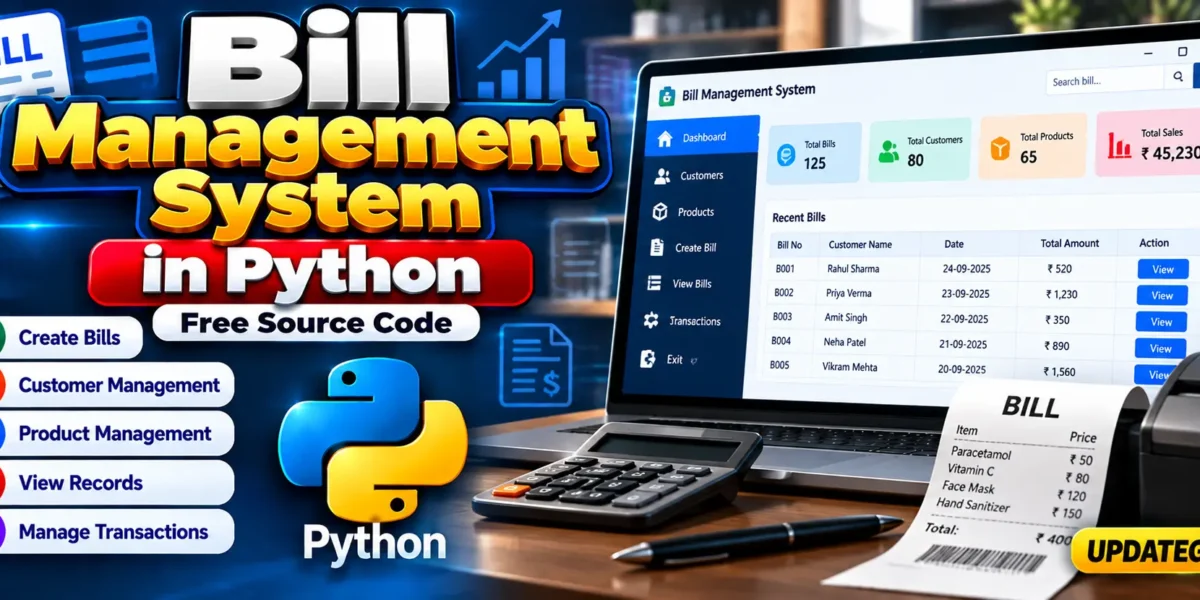 Bill Management System in Python Free Source Code