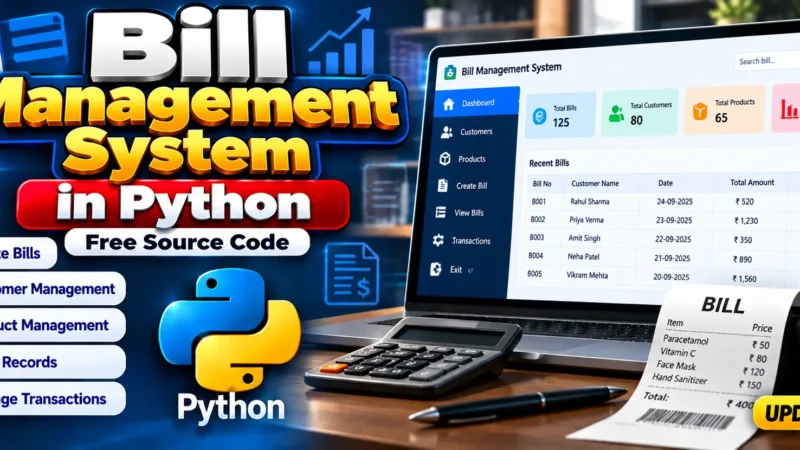 Bill Management System in Python Free Source Code