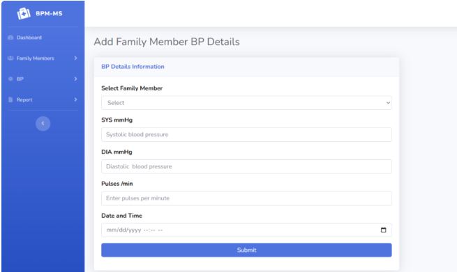 Blood Pressure Monitoring Management System