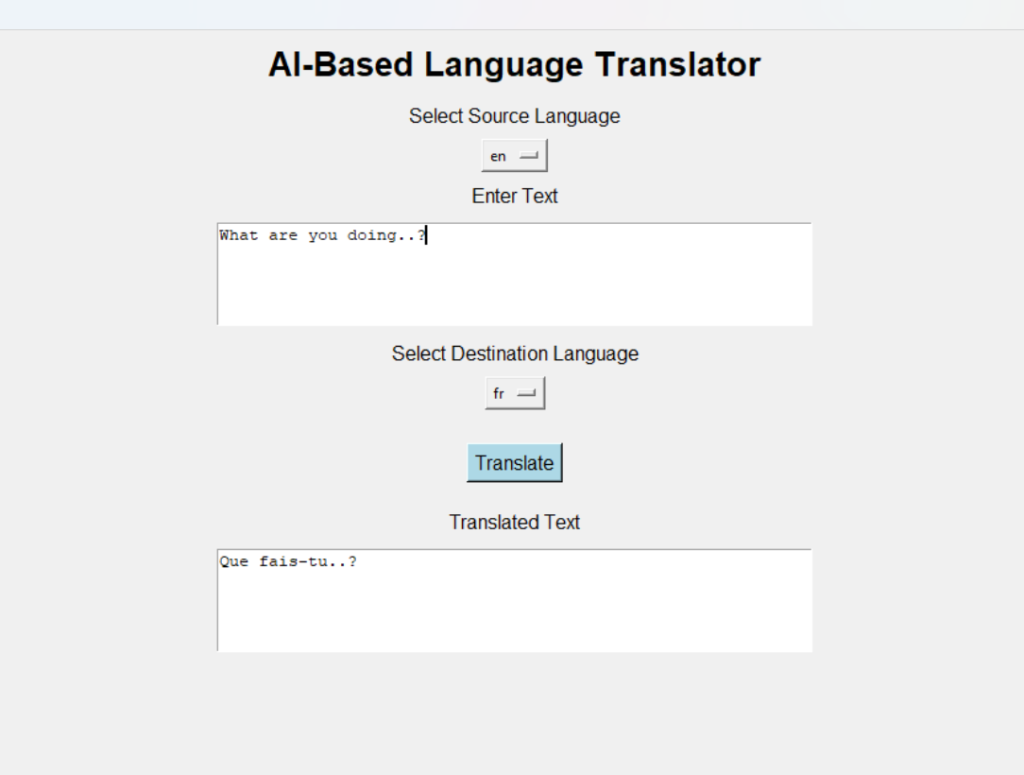 AI-Based Language Translator in Python 