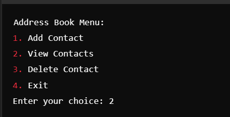 Simple Address Book in Java