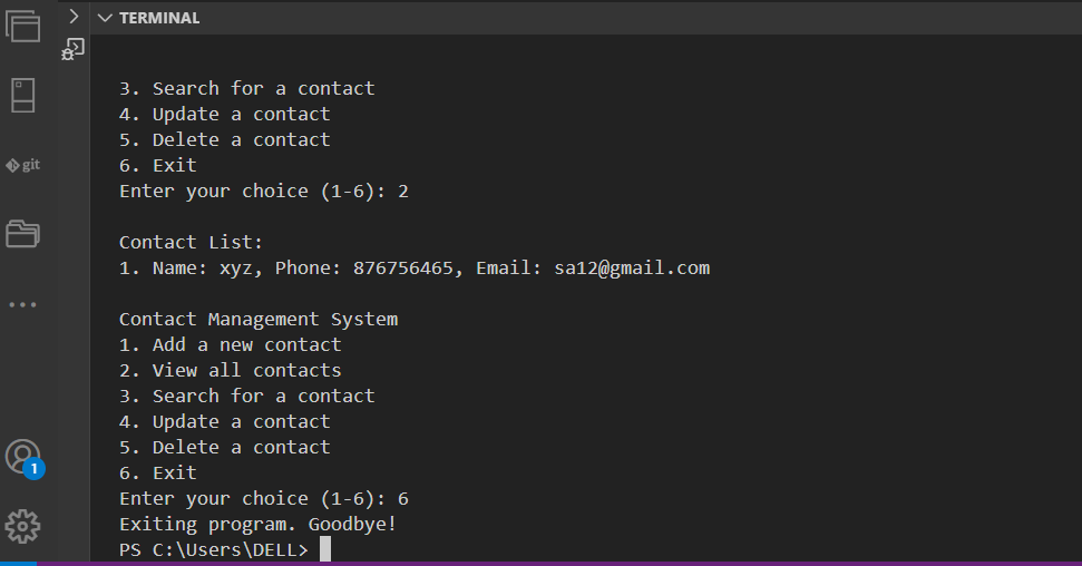 Contact Management in Python 