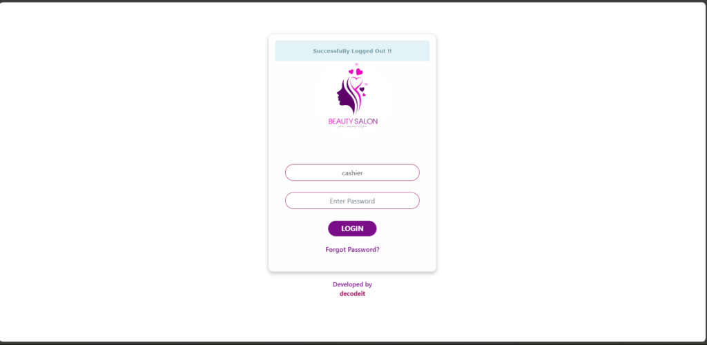 Beauty Parlour Management