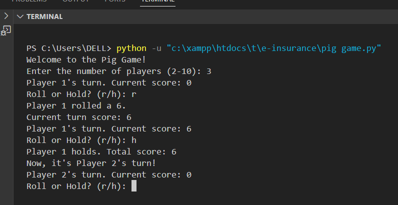 Pig Game in Python 