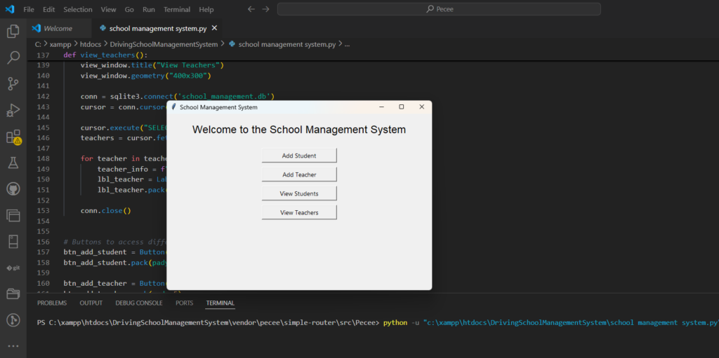 School Management System in Python