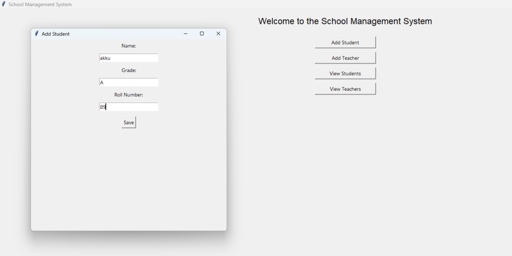 School Management System in Python