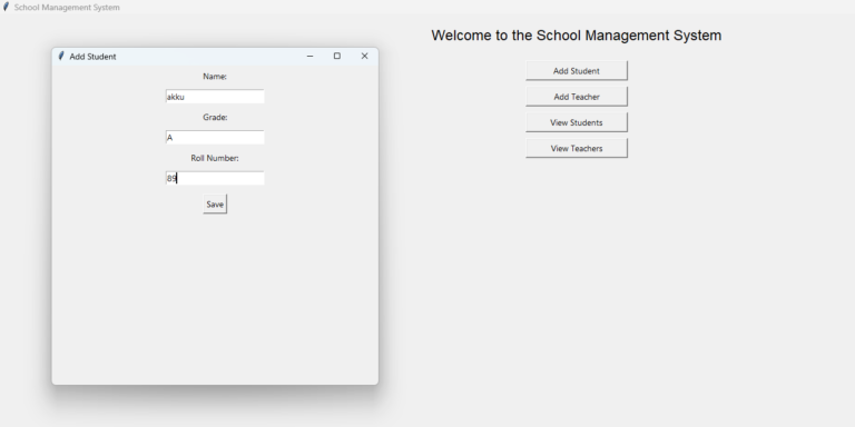 School Management System in Python with Free Source Code