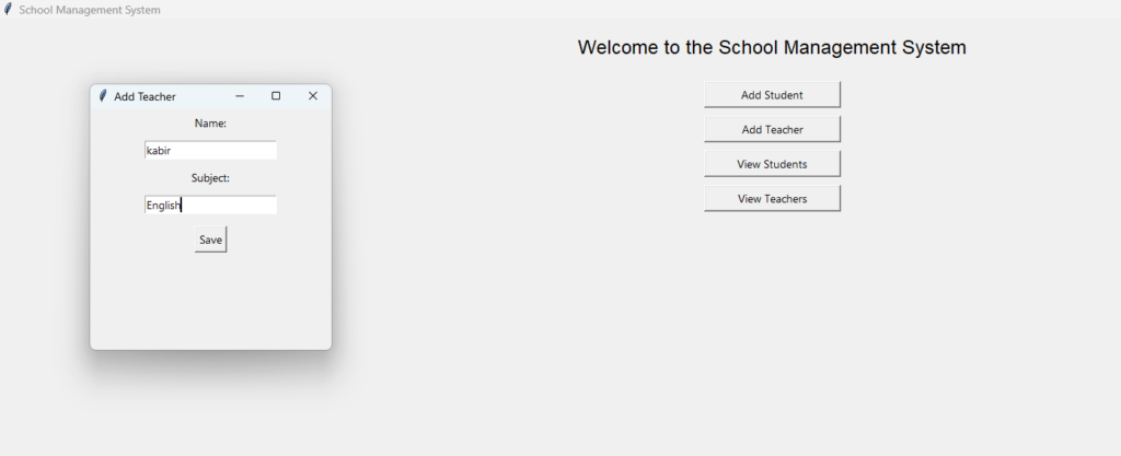 School Management System in Python