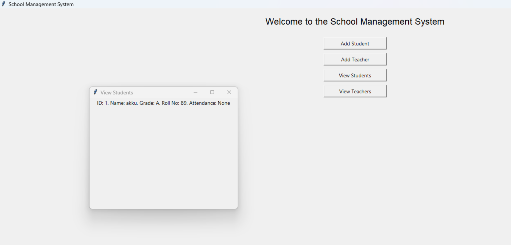 School Management System in Python