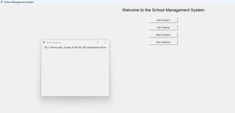 School Management System in Python with Free Source Code