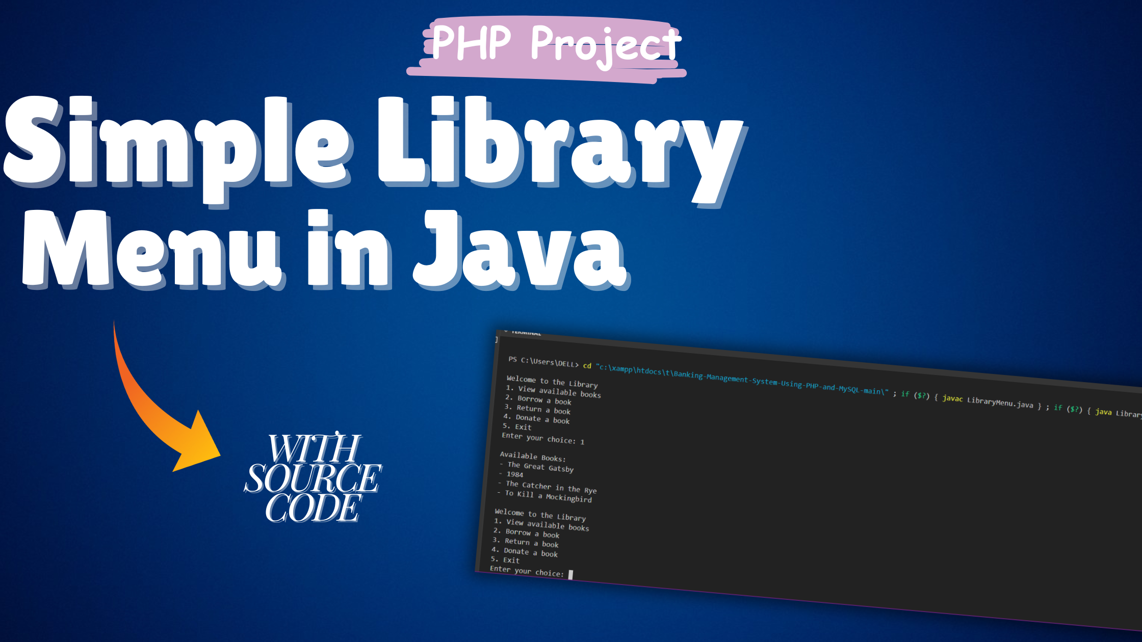 Simple Library Menu in Java with Source Code