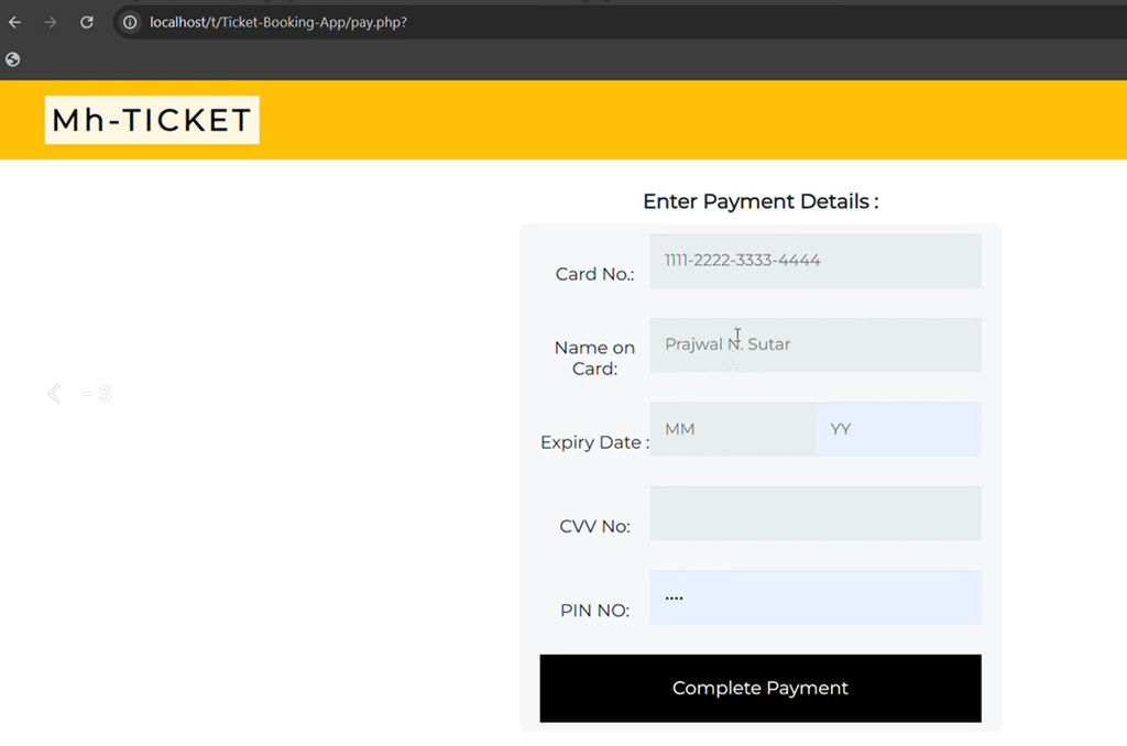 Ticket Booking System in PHP