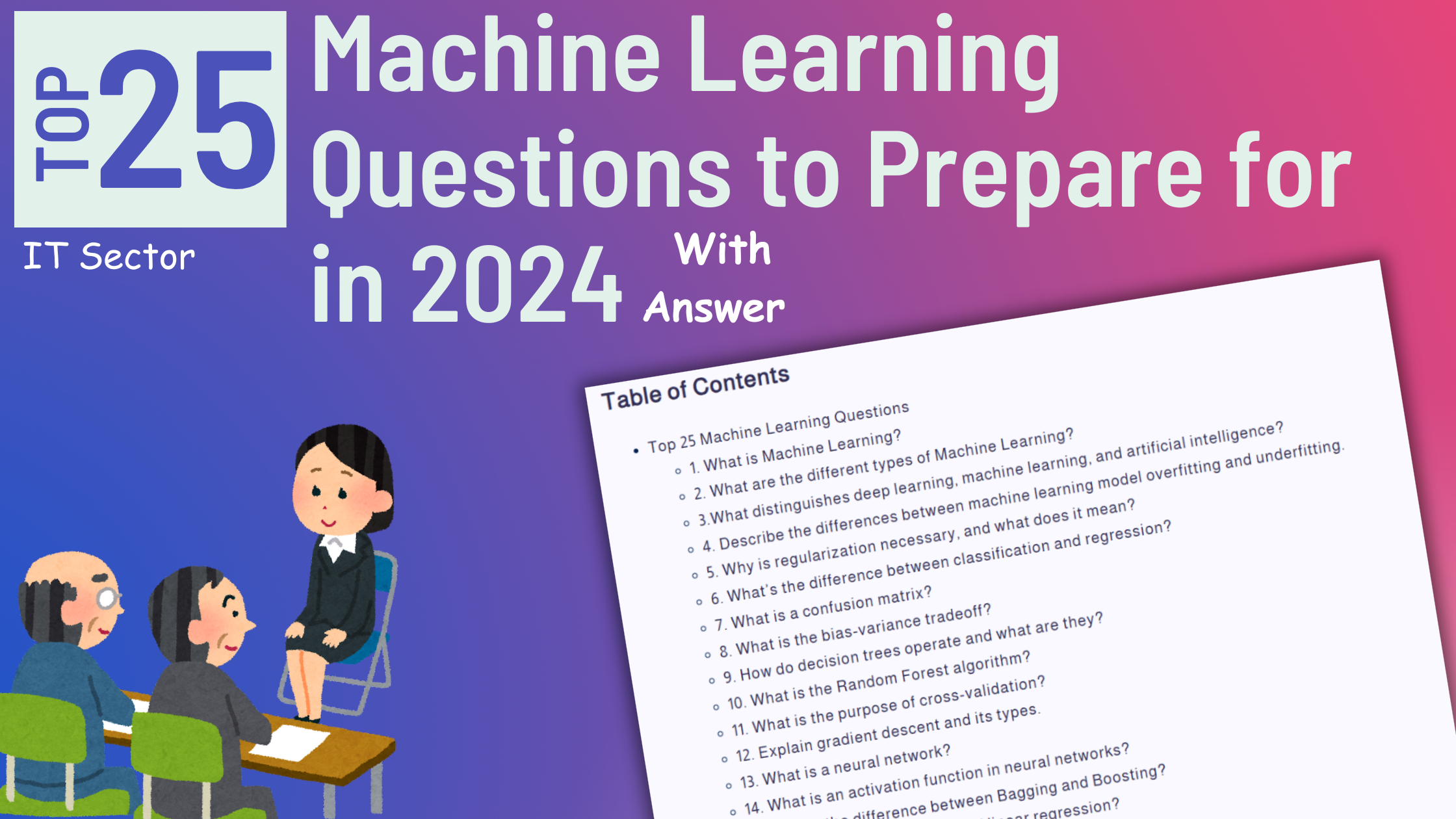 Top 25 Machine Learning Questions to Prepare for in 2024