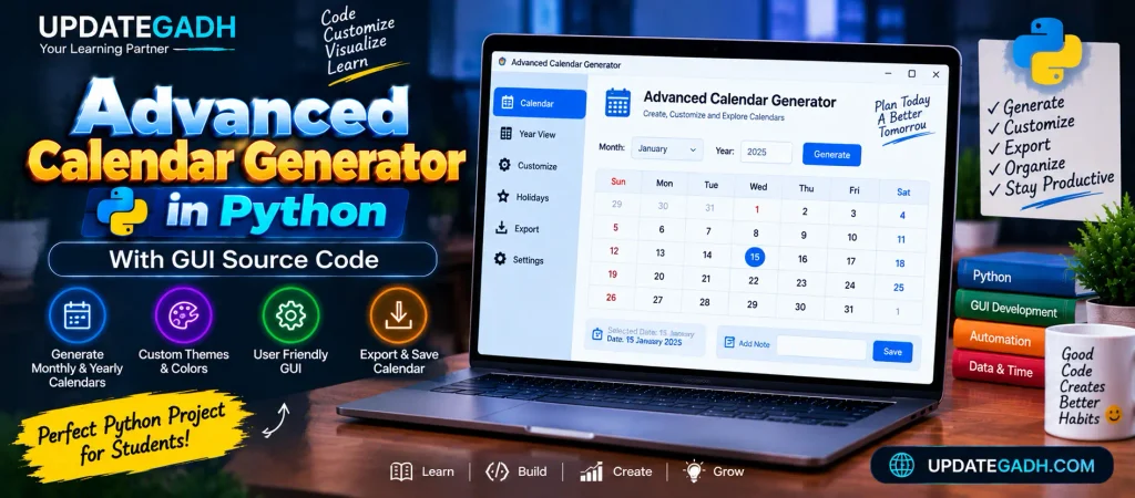Advanced Calendar Generator in Python with GUI Source Code