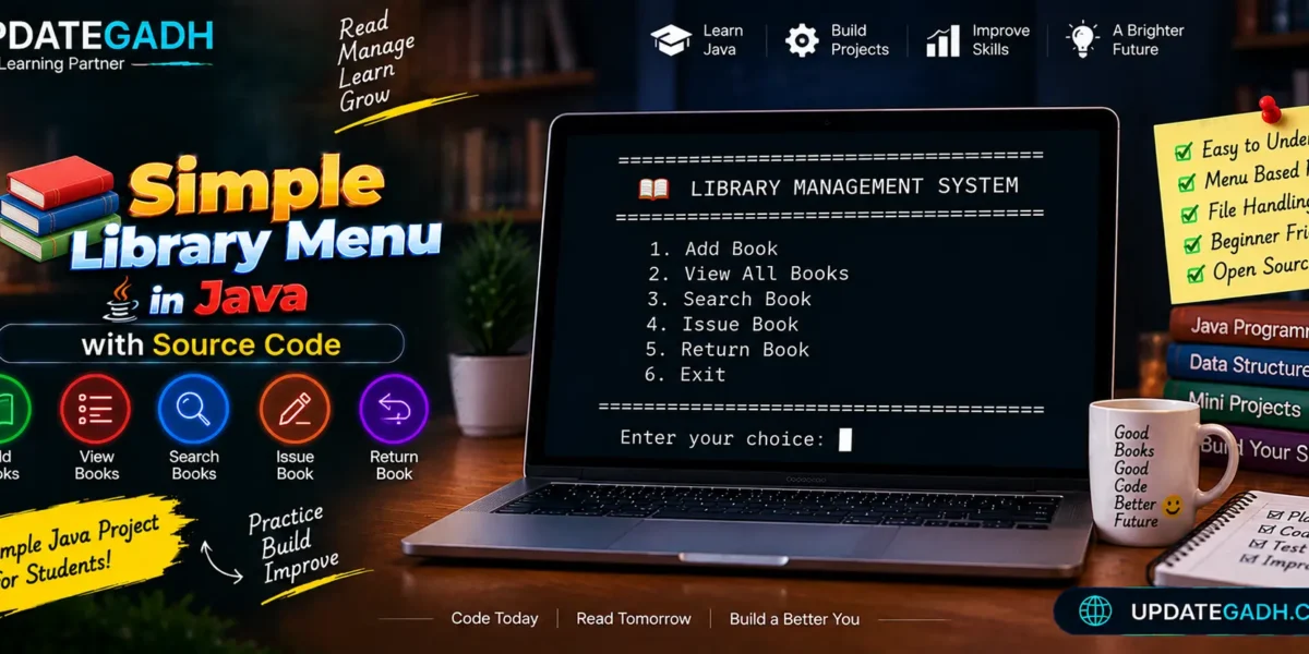 Simple Library Menu in Java with Source Code