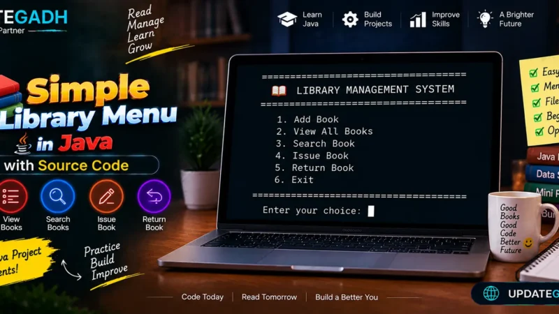Simple Library Menu in Java with Source Code