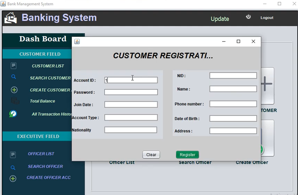 Bank Management System in Java