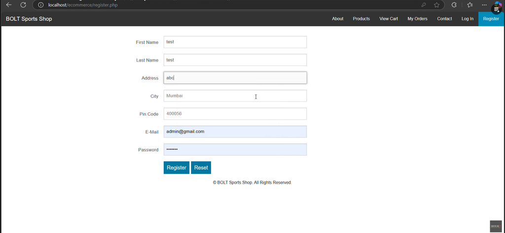 E-commerce Platform with PHP, CSS, JavaScript