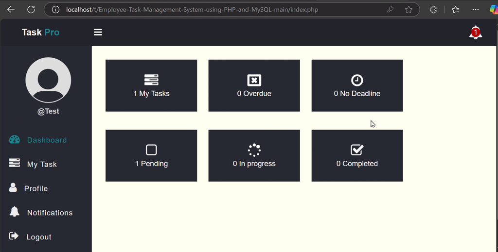 Employee Task Management System Using PHP and MySQL-5