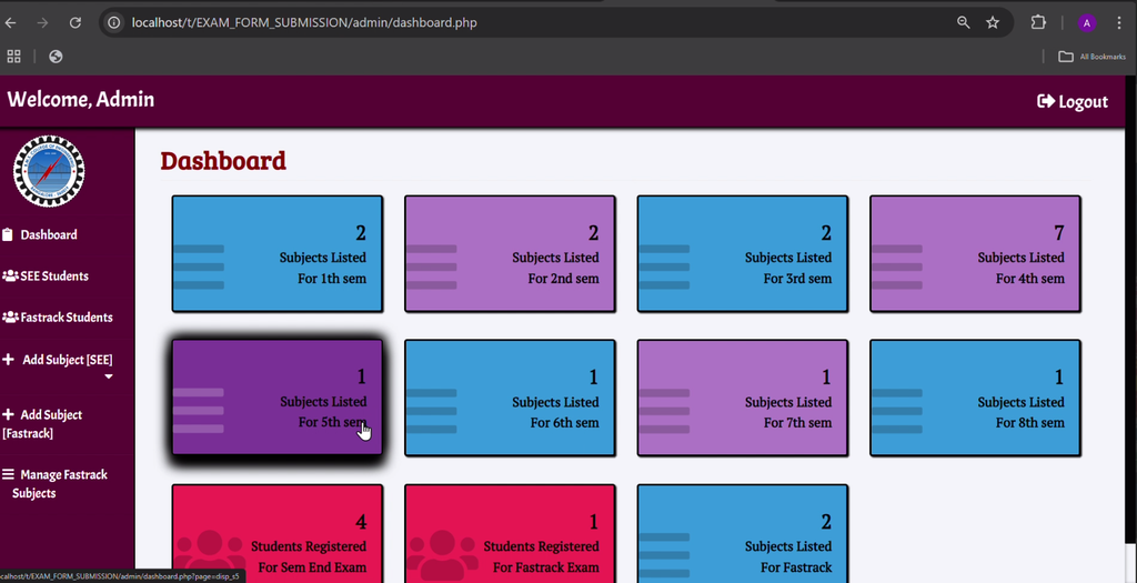 Exam Form Submission System in PHP and MySQL-2