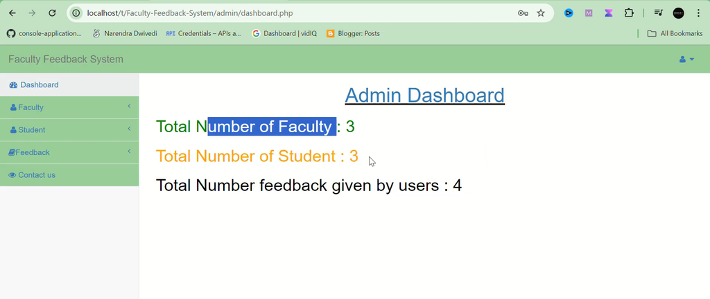Faculty Feedback System in PHP and MySQL-4