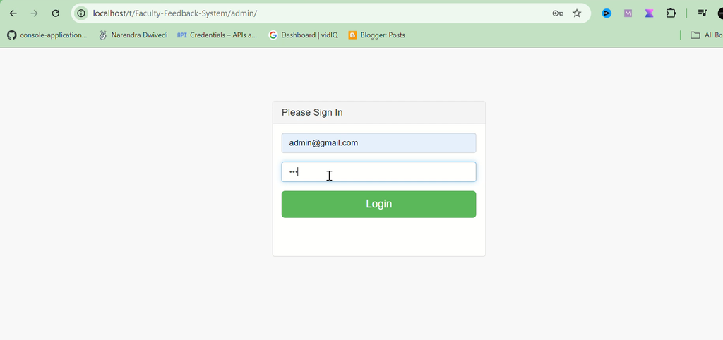 Faculty Feedback System in PHP and MySQL-3