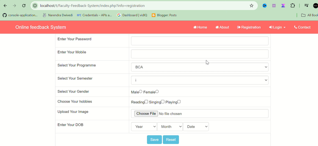 Faculty Feedback System in PHP and MySQL-2