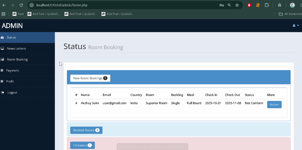 Hotel Booking Management System In PHP and MySQL-1