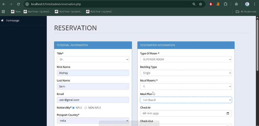 Hotel Booking Management System In PHP and MySQL-2