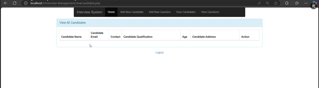 Interview Management System in PHP
