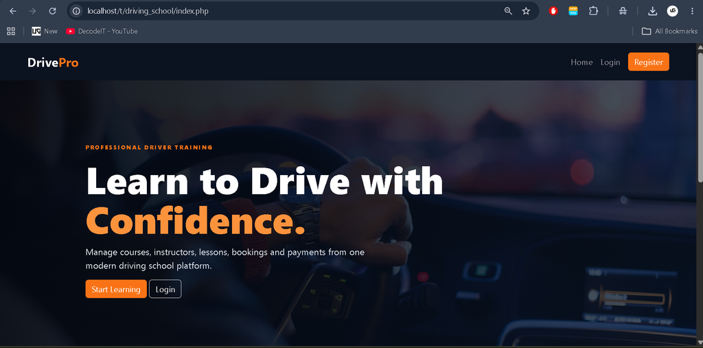 Online Driving School Management System in PHP and MySQL