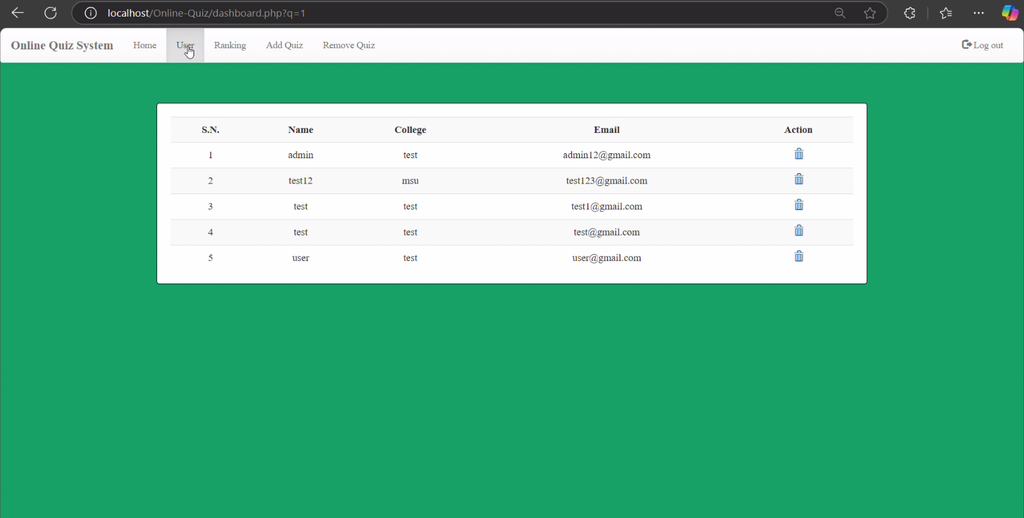 Online Quiz System in PHP and MySQL-6