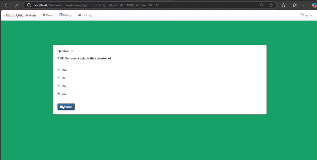 Online Quiz System in PHP and MySQL-3