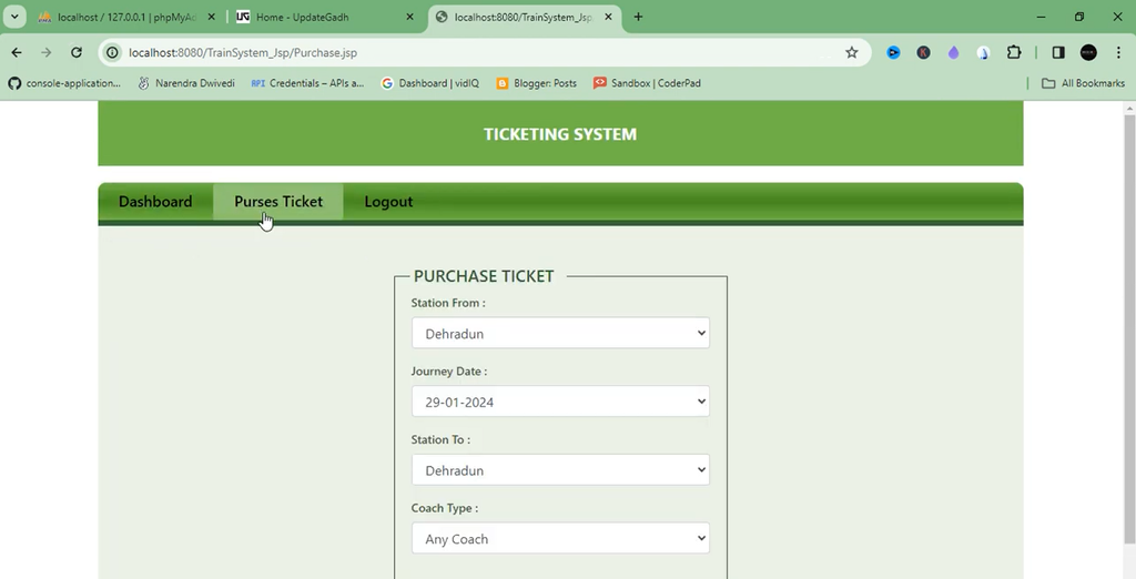 Online Railway Reservation System in Java and JSP-5