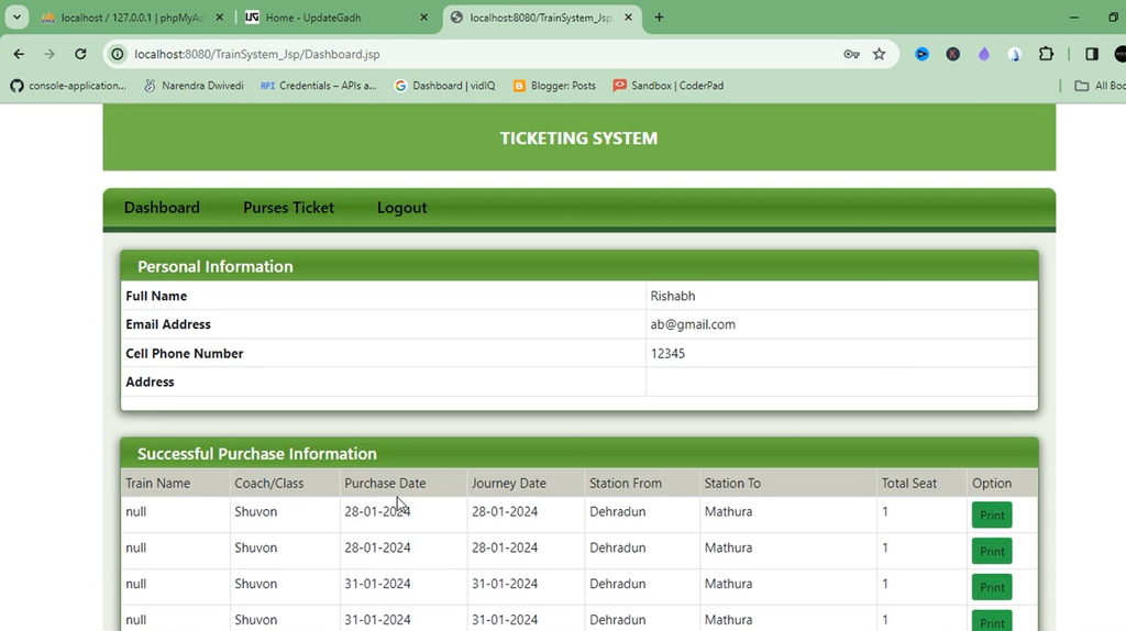 Online Railway Reservation System in Java and JSP-6
