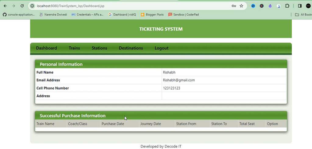 Online Railway Reservation System in Java and JSP-3