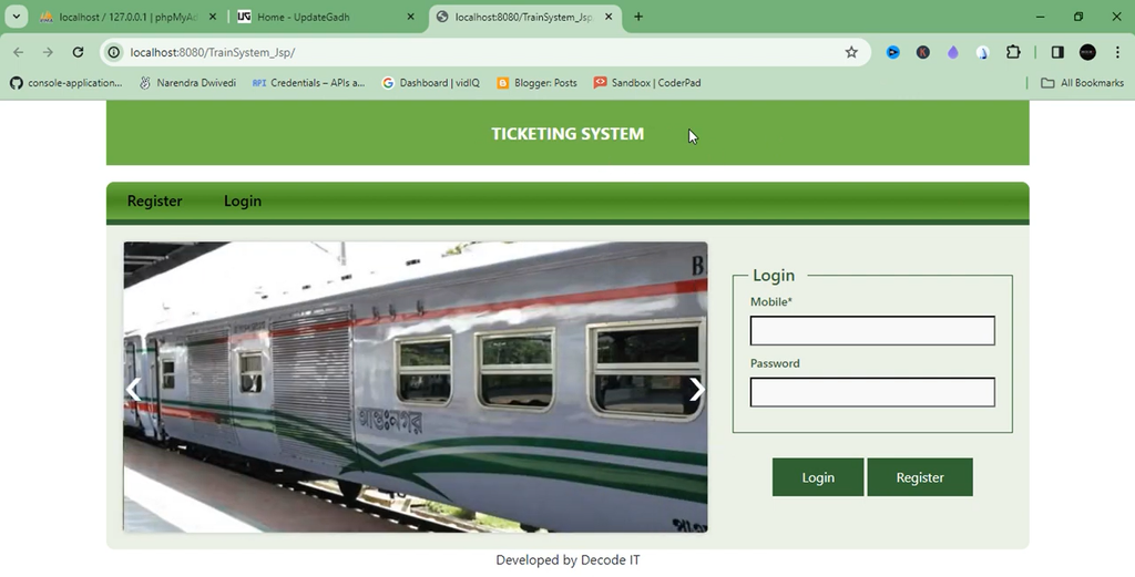 Online Railway Reservation System in Java and JSP-4