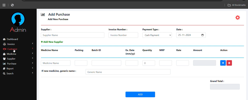 Pharmacy Management System in PHP with Source Code