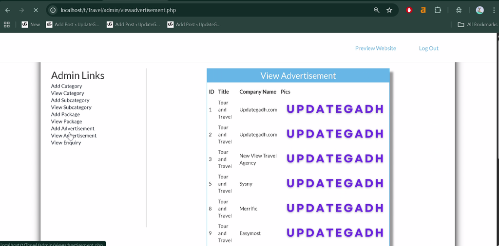 Travel Management System in PHP and MySQL-5