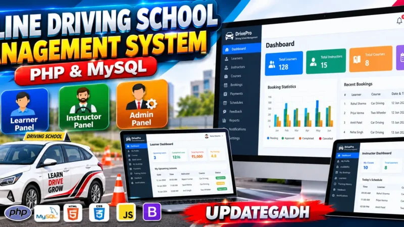 Online Driving School Management System in PHP