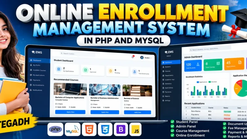 Online Enrollment Management System in PHP and MySQL