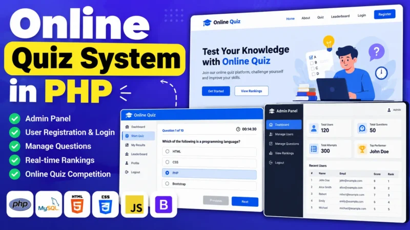Online Quiz System in PHP and MySQL