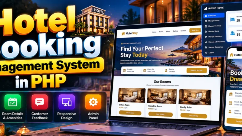 Hotel Booking Management System In PHP and MySQL